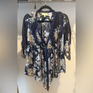 Elizabeth and James Navy Floral Blouse